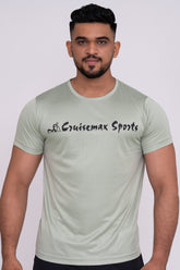 Solid Dye Round Neck T-Shirts Pista Firozi